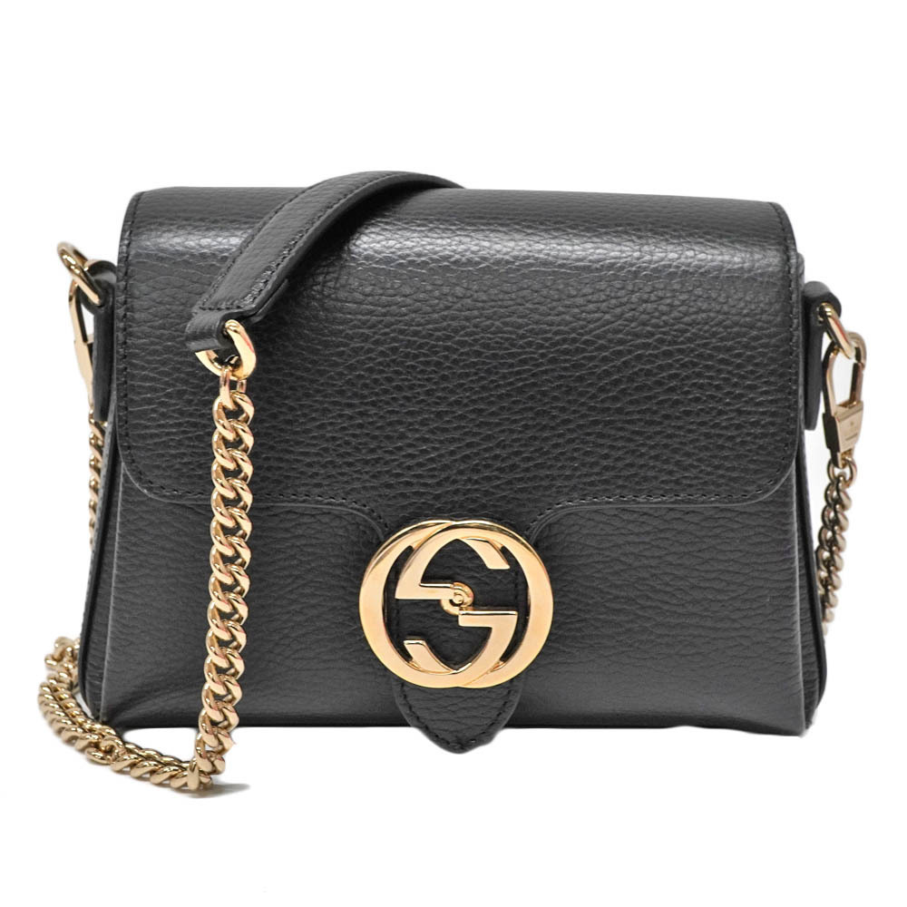 Gucci Interlocking G Crossbody Bag black leather